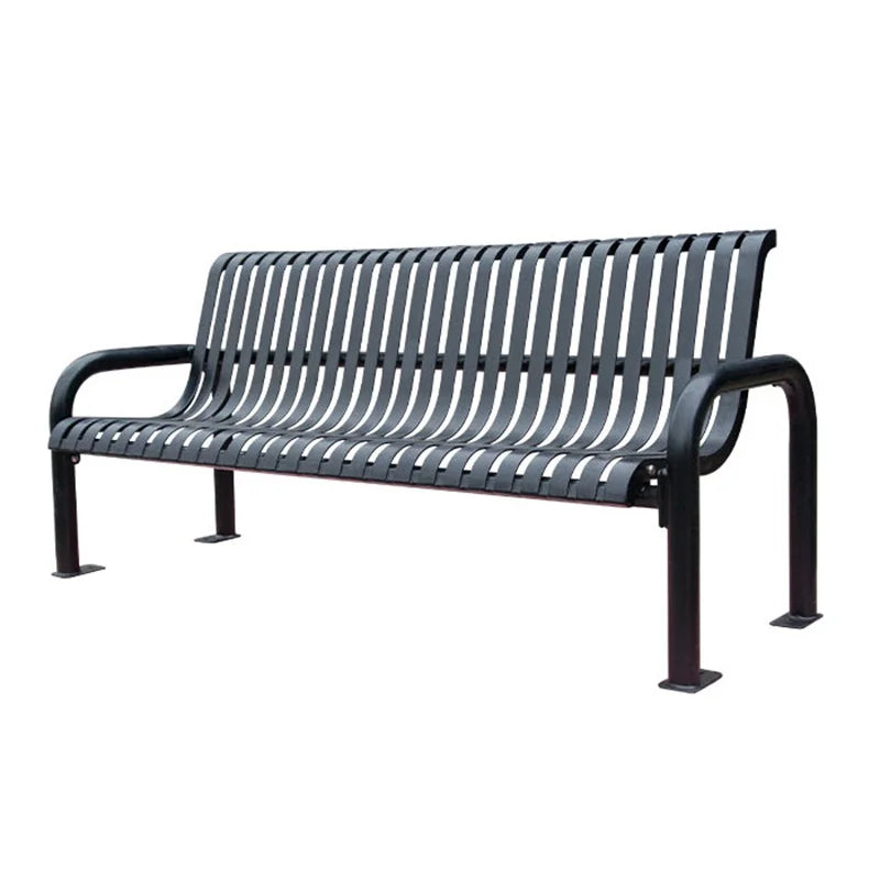 Outdoor Furniture Modern extra Long Metal Bench Public Park Steel Bench Seating Outside Garden Patio Powder Coated Seat Bench