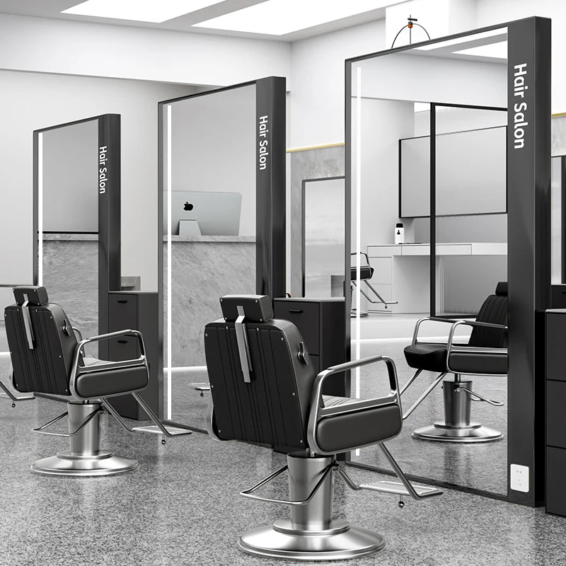 HJ Barber Shop Mirror Quick Cut Special Mirror Hair Salon Internet celebrity hair salon Full Lamp Mirror