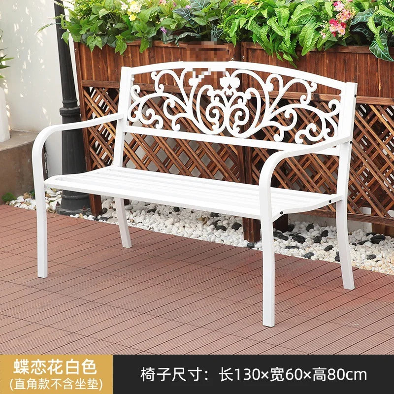 Practical Rustic Waterproof Furniture Cast IronBackrest  Iron Public Leisure Seating Metal Outdoor Garden Patio Park Bench