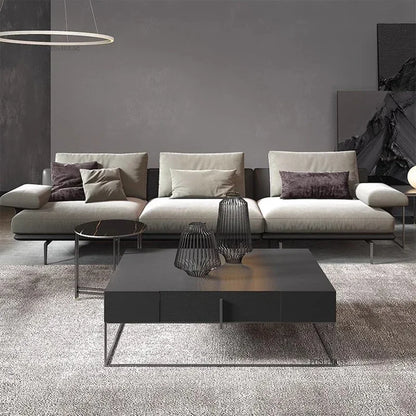 Modern Creative Coffee Tables for Living Room Square Solid Wood with Drawer Side Table Light Luxury Designer Table for Office J