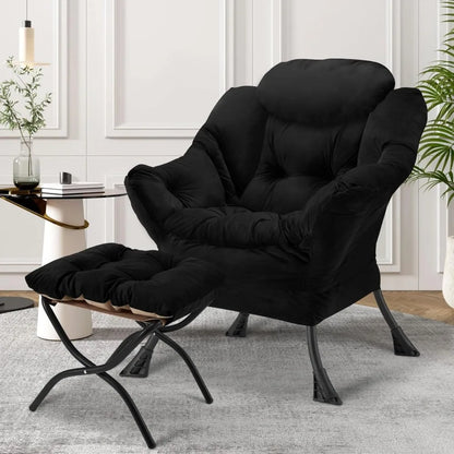 Chair with Ottoman,Leisure Sofa Armchair with Footrest,Oversized Reading Chair for Bedroom,Dorm Room,Living Room,Cou