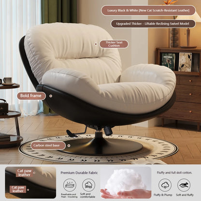 Luxury Living Room Lounge Chair Soft Reclining Home Relaxing Chair Adjustable Height Modern Bedroom Swivel Sofa Chairs Furniture