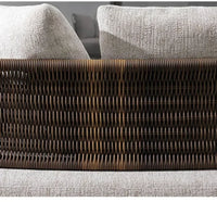 Nordic Solid Wood Sofa Chair Leisure Patio Living Room Furniture Villa Luxury Sofa Combination Garden Furniture Sets Rattan