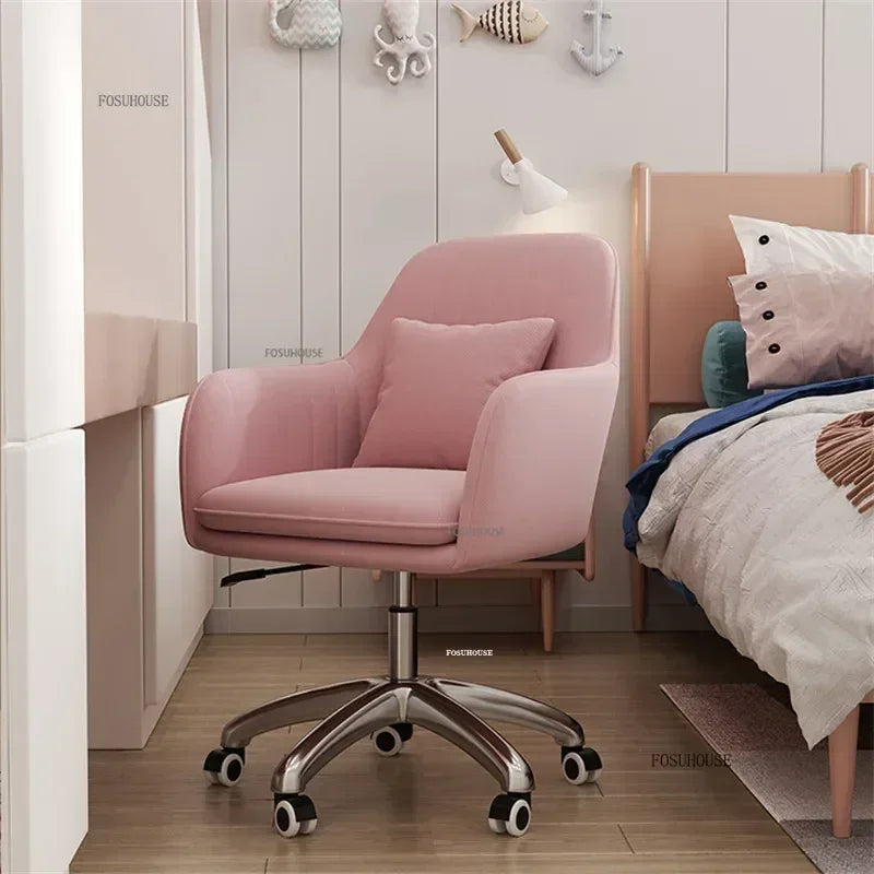 Modern pink Office Chairs Home Bedroom Leisure gaming chair for Office Furniture Comfortable Back Lift Swivel computer Chair K