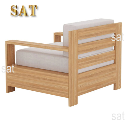 for High End Teak Wood Patio Hotel Furniture Backyard Outdoor Teak Garden Sofa Set With Cushions Modern Teak Wood Furniture