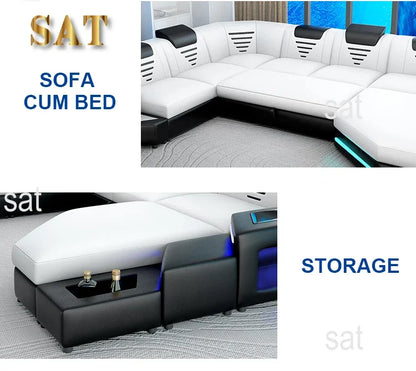 For Customizable Wholesale Leather Sofa Bed 7 Seater Sectional Couch Sofa Set Bed