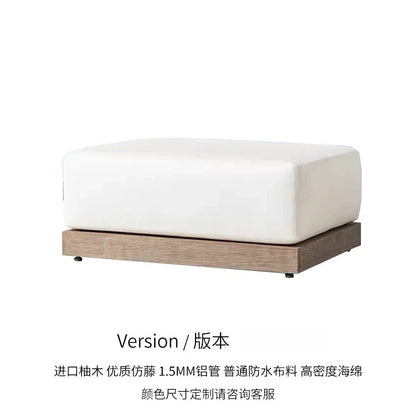 Outdoor rattan sofa courtyard preservative wood designer villa hotel  teak leisure  combination