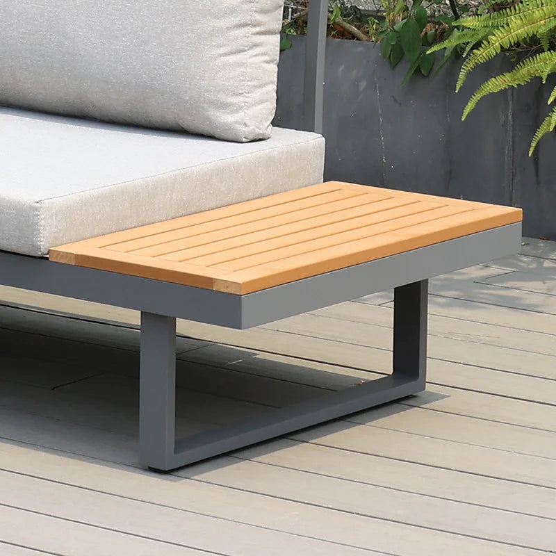 Outdoor Sofa Villa Park Terrace Plastic Wood Courtyard Garden Outdoor Sofa Set Open-air Light Luxury Combination Sofa