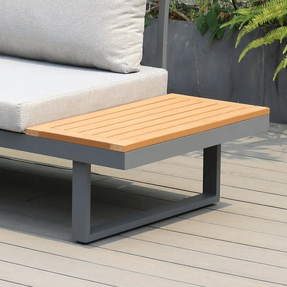 Outdoor Sofa Villa Park Terrace Plastic Wood Courtyard Garden Outdoor Sofa Set Open-air Light Luxury Combination Sofa
