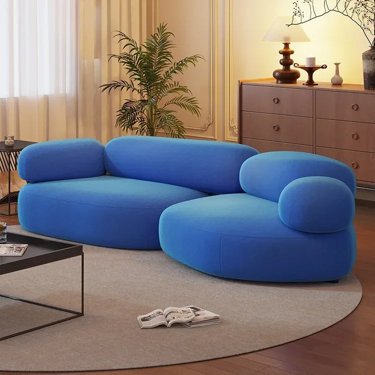 Internet celebrity fabric sofa small cobblestone sofa combination, modern simple creative leisure