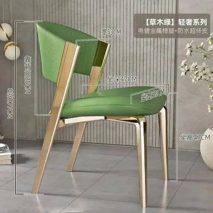 Ergonomic Furniture Modern Vip Restaurant Luxury Designer Dining Italian Chair Chairs Nail Gold Comedor Kitchen Legs Leather