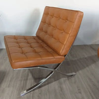 Soft Outdoor Minimalist Leather Apartment Living Room Balcony Lounge Chair Light Luxury Single Barcelona Leisure Sofa Chair