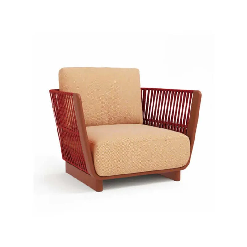 Outdoor leisure, outdoor balcony, outdoor sofa, courtyard, waterproof coffee table, rope woven furniture combination