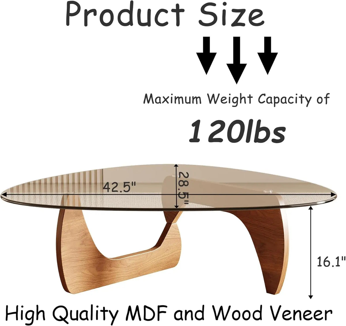 Modern Glass Coffee Table for Living Room mid Century Small Coffee Table Stylish Coffee Tables, Suitable for Bedroom Living Room