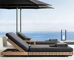 Modern solid wood furniture with cushions Sofa set Living room Garden courtyard Hotel combination L shape