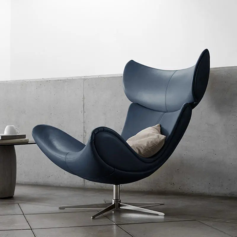 ￥#Nordic Finished Designer Living Room Lounge Imola Recliner Single Sofa Chair and Ottoman