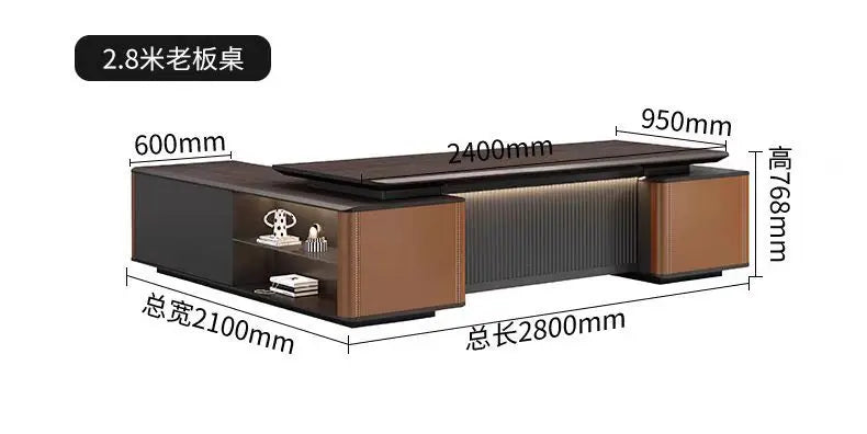 Boss Office President's Desk Light Luxury Advanced Sense Large Class Desk Furniture Chairperson's Office Desk And Chair Combinat