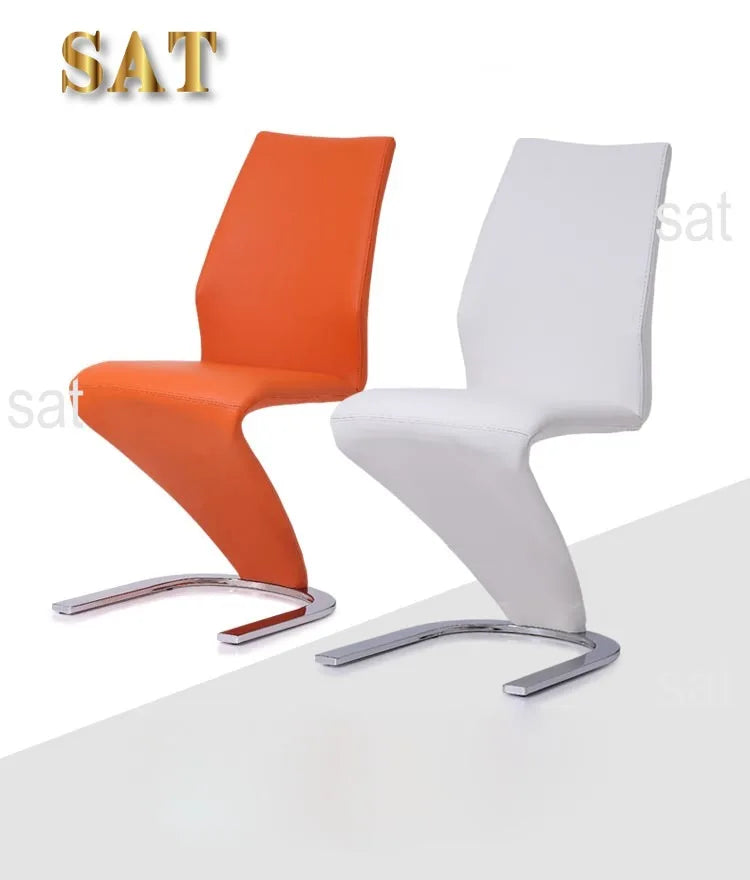 Modern Leather Dining Z Chair for Wholesale Home Furniture White Dining Chair with Gold Metal 7 Days Dinner Table