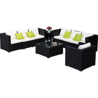 Modern Outdoor Wicker Patio Set Aluminum Furniture Rattan Sofa Bistro Garden Couch