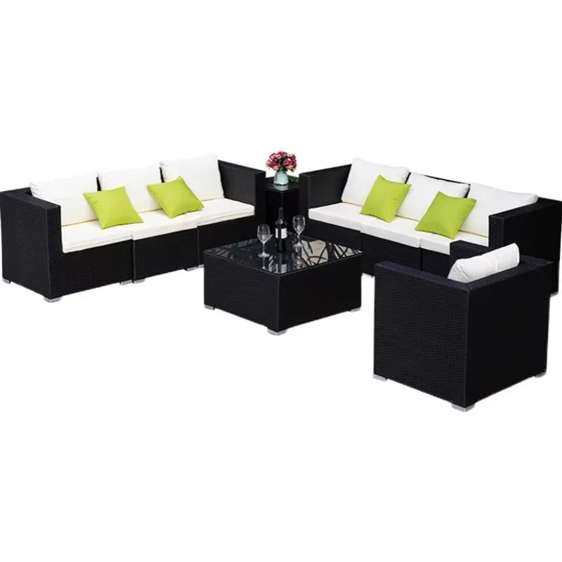 Modern Outdoor Wicker Patio Set Aluminum Furniture Rattan Sofa Bistro Garden Couch