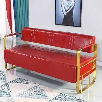 Same light luxury lounge chair, hair salon, nail salon, light luxury stainless steel sofa , lounge area