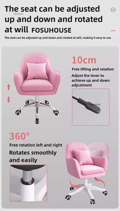 Nordic Style Office Chairs Leisure Home Computer Chairs Student Backrest Lift Chair Single Swivel Armchairs for Office Furniture