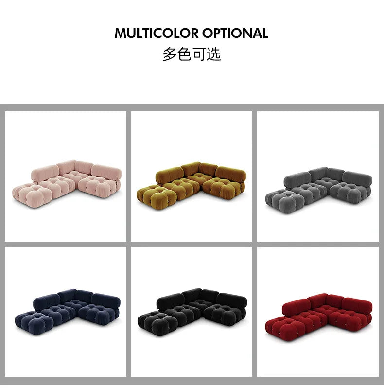 Modular Sofa Set Reclining Sectional Cube Chair Modern Minimalist Nordic Fabric Living Room Furniture for Home Decor Sofas