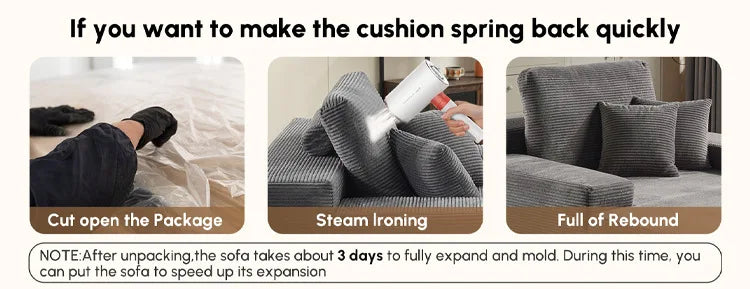 Vacuum compression sofa bed corduroy fabric living room villa bedroom sofa recliner