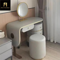 Custom Light Luxury Bedroom Furniture High Quality Wooden Dressing Table Set Smart LED Makeup Mirror Vanity Table with Drawers