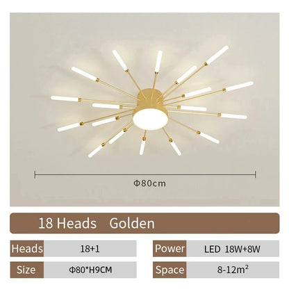 Creative Flower Shapes LED Ceiling Lamp Modern Living Room Decor Fixture Home Children's Light Bedroom Dining Room Chandelier
