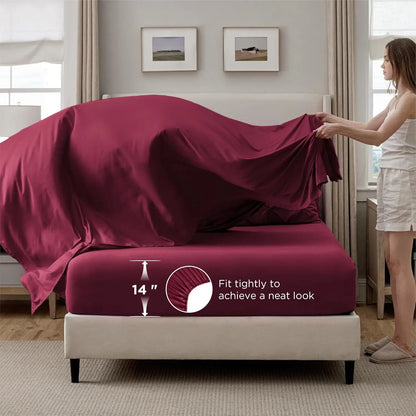California King Comforter Set Dark Red Bed in a Bag California King 7 Pieces GentleSoft™ Pintuck Bed Set Gift for Family Pinch P