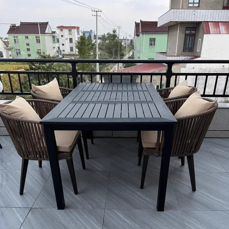 Rattan Garden Table and Chair Balcony Outdoor Furniture Sets Outdoor Leisure Rattan Table and Chair Garden Furniture Sets Q