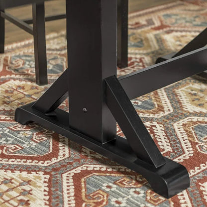 6 to 8 Person Wood Modern Farmhouse Expandable Dining Room Table with Leaf Kitchen Dining Chairs, 60 Inch, Antique