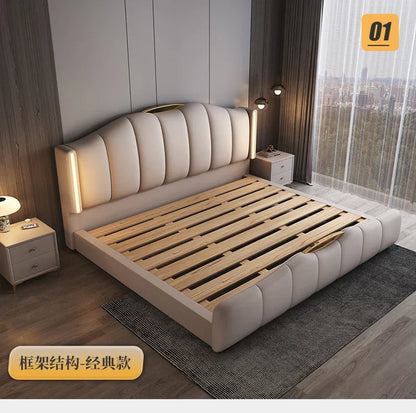 Luxury Frame Double Bed King Size Modern Living Room Frame Double Bed Queen Hotel Princess Cama De Casal Bedroom Furniture