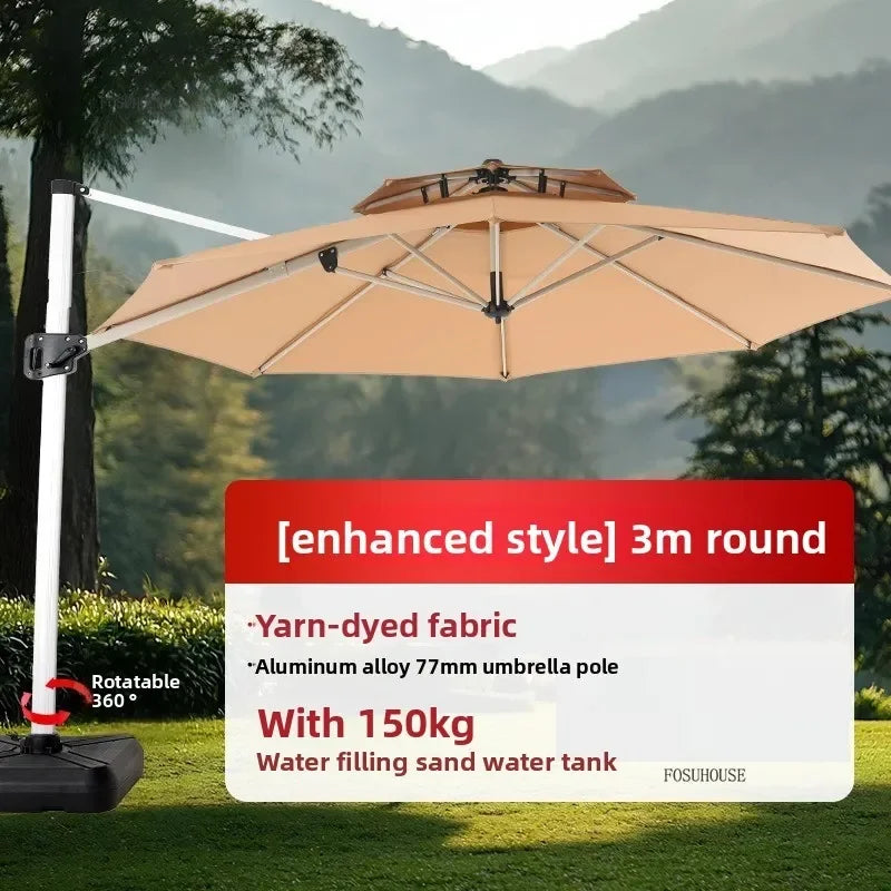 Outdoor Patio Umbrellas Roman Open-air Balcony Villa Garden Large Parasol Commercial Outdoor Stall Sunshade Umbrella with Base A