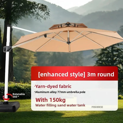 Outdoor Patio Umbrellas Roman Open-air Balcony Villa Garden Large Parasol Commercial Outdoor Stall Sunshade Umbrella with Base A