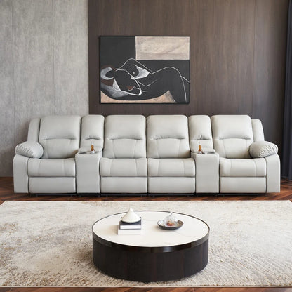 Leather sofa home theater electric sofa combination private audio and video room sofa recliner