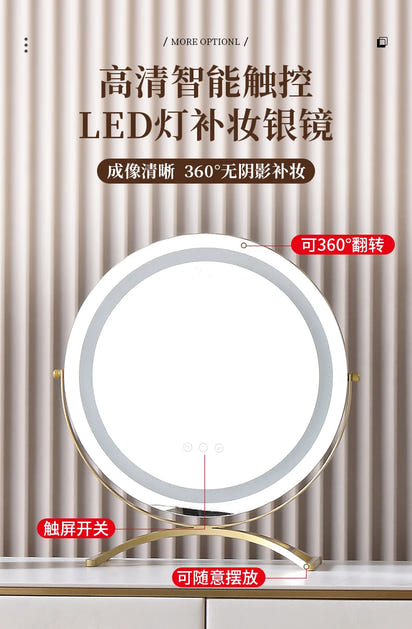 Light Mirror Vanity Table White Minimalist Drawers Storage Dressing Table Desk Makeup Mesa De Maquillaje Bedroom Furniture