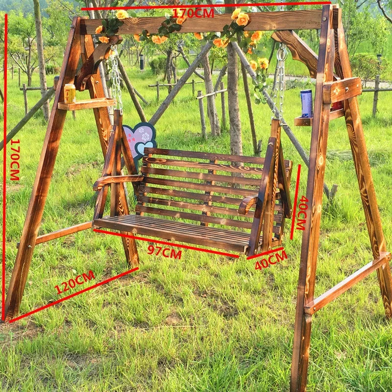 Advanced Wooden Patio Swings Balcony Villa Courtyard Fashion Patio Swings Hotel Simplicity Outdoor Furniture Columpiar Lsqq