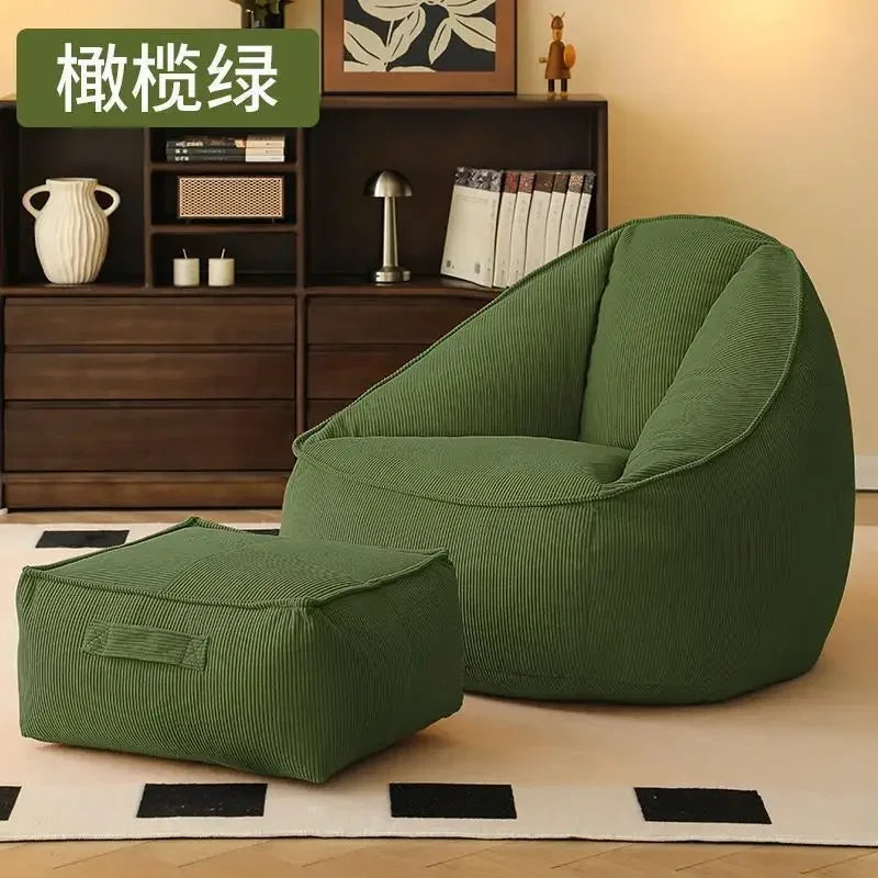 Bean Bag Lazy Corduroy Comfortable Sofa Single Bed Tatami Bedroom Balcony Casual Lightweight Small Sofa Living Room 2025 New