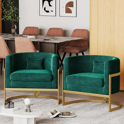 Modern Living Room Chair Velvet Barrel Accent Chairs Armchair, Upholstered Lounge Chair Mid Century Tub Bucket Club Side Chair S