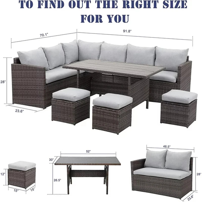 Sales Reasonable Price Plastic Material Outdoor Modern Patio Rattan Sofa Garden Furniture with Cushions