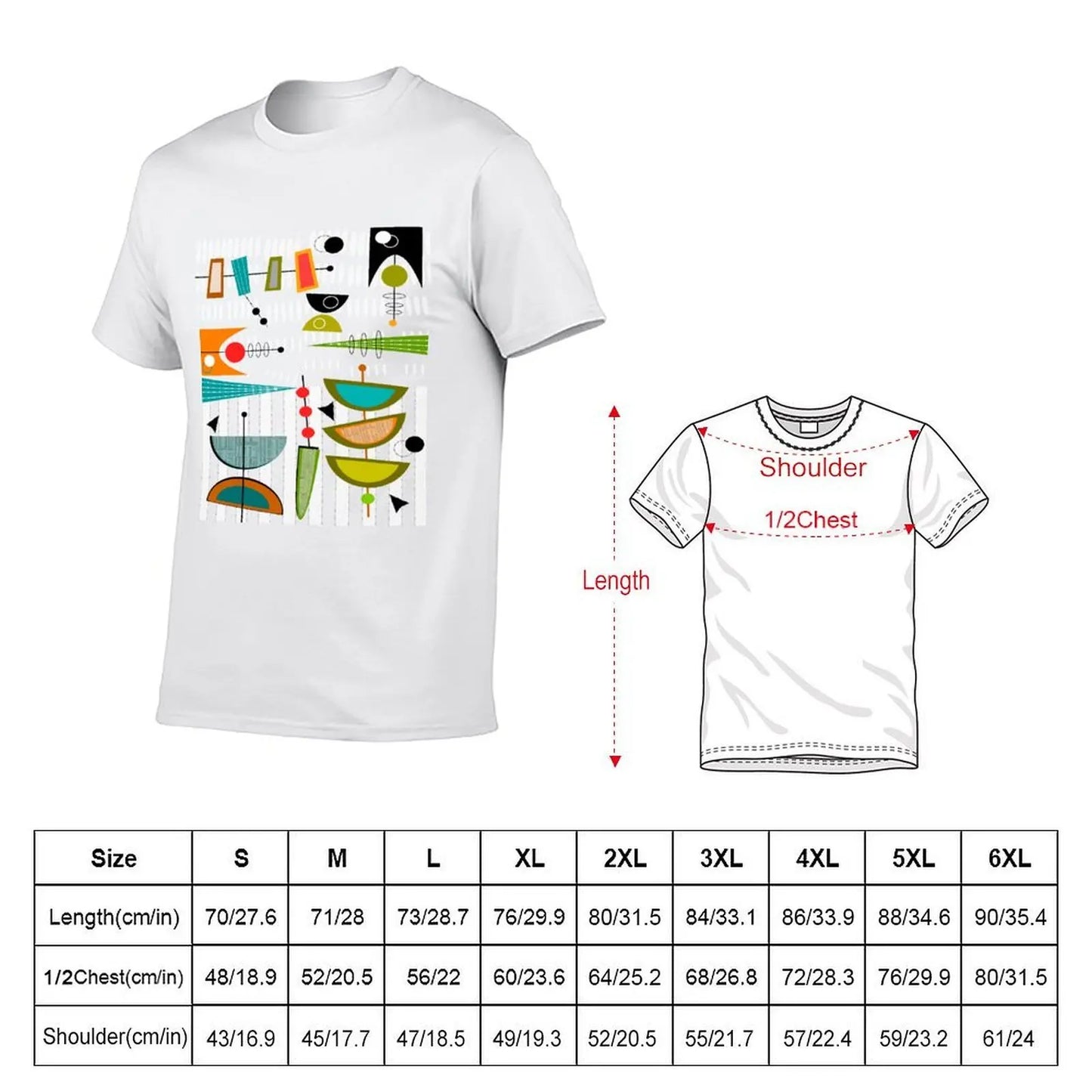 man cotton Modern shirt men Mid-century T-Shirt shirt 100% graphic #55 luxury t t brand Abstract