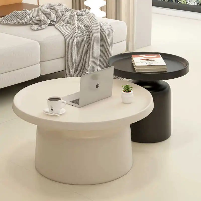 Cream Apartment Nordic Coffee Table Living Room Small Apartment Simple Internet Celebrity Wrought Iron Modern Round Ma
