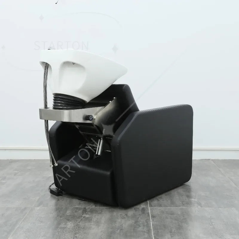Luxury Electric Height Adjustable Shampoo Chair with Durable Ceramic Basin Modern Design