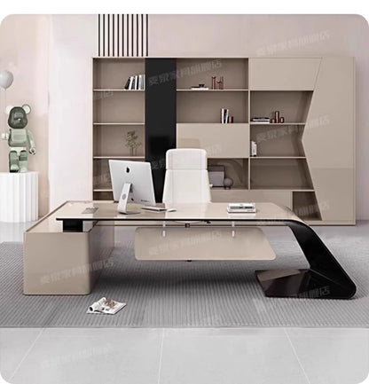Luxury Home Office Desk Computer Gaming Shelves Folding Large Office Desk Executive Reception Mesas Escritorio Trendy Furniture