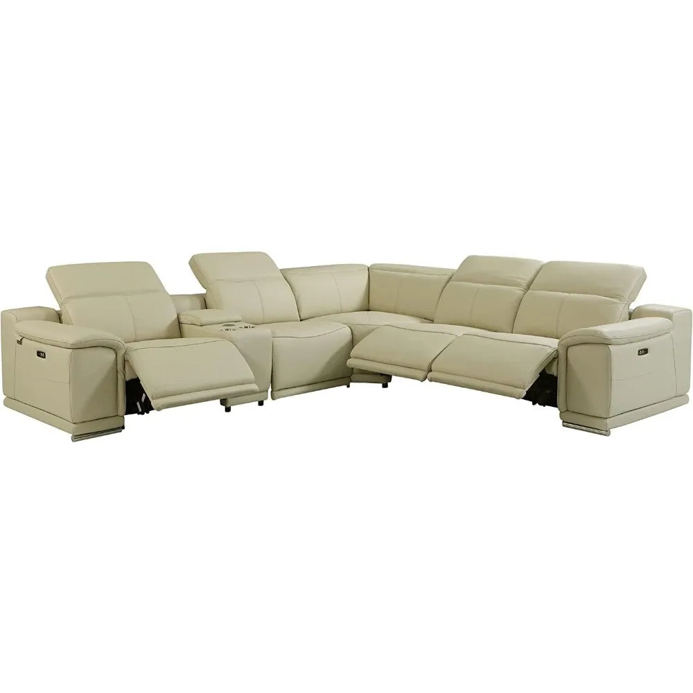 Modern 6-Piece Modular Sectional Sofa Set in Plush Chenille Upholstery for Comfortable Living Room Furniture - Durable Plywood
