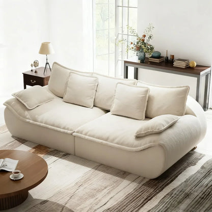Deep Seat Sofa with Throw Pillows-89" Modular 2-Seater Sectional Loveseat, Designed for Small Spaces