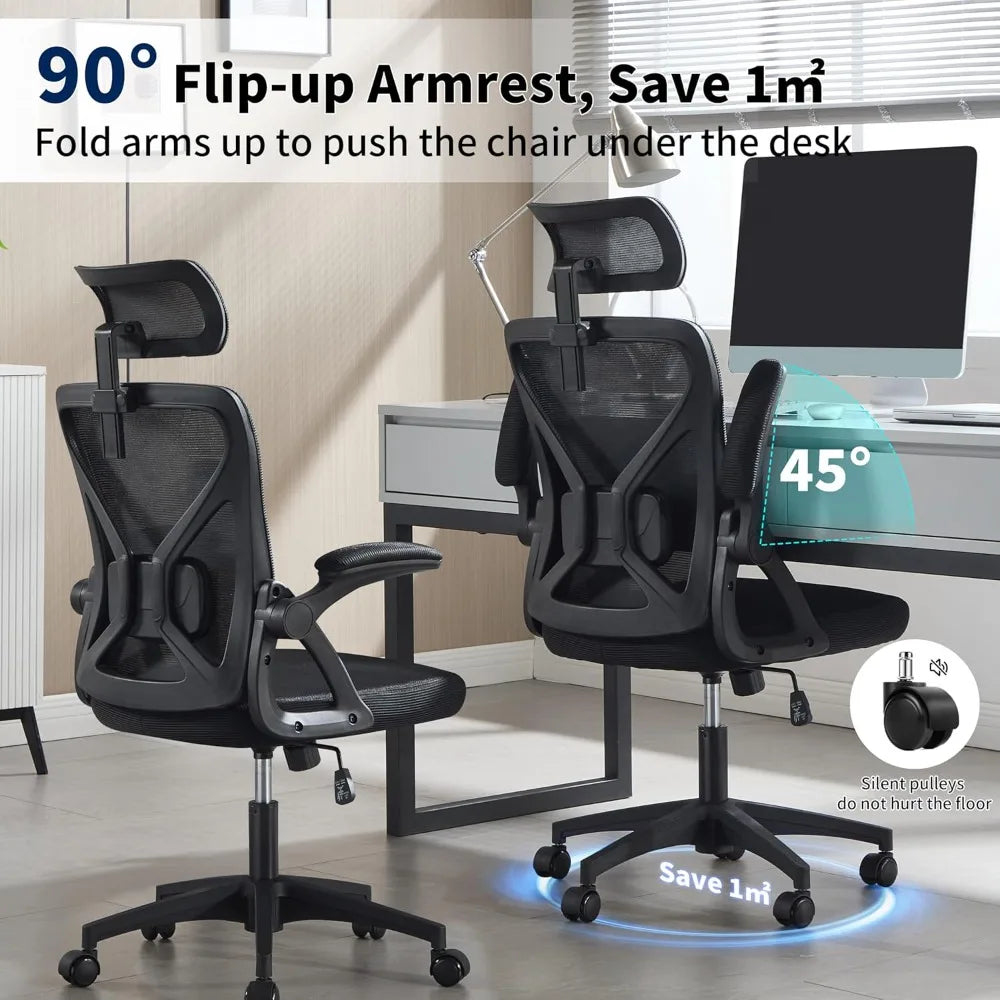 Office Chair,Ergonomic Desk Chair with Adjustable Lumbar Support,400 Lbs Mesh Computer Chair High Back with Headrest for Home Of