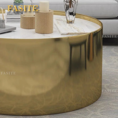 Nordic Brass coffee table round size combination stainless steel marble tea table